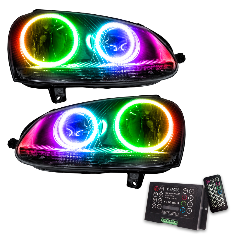 Volkswagen Jetta Headlight Assembly - ORACLE Lighting - ColorSHIFT w/ 2.0 Controller - Chrome - `06-`10